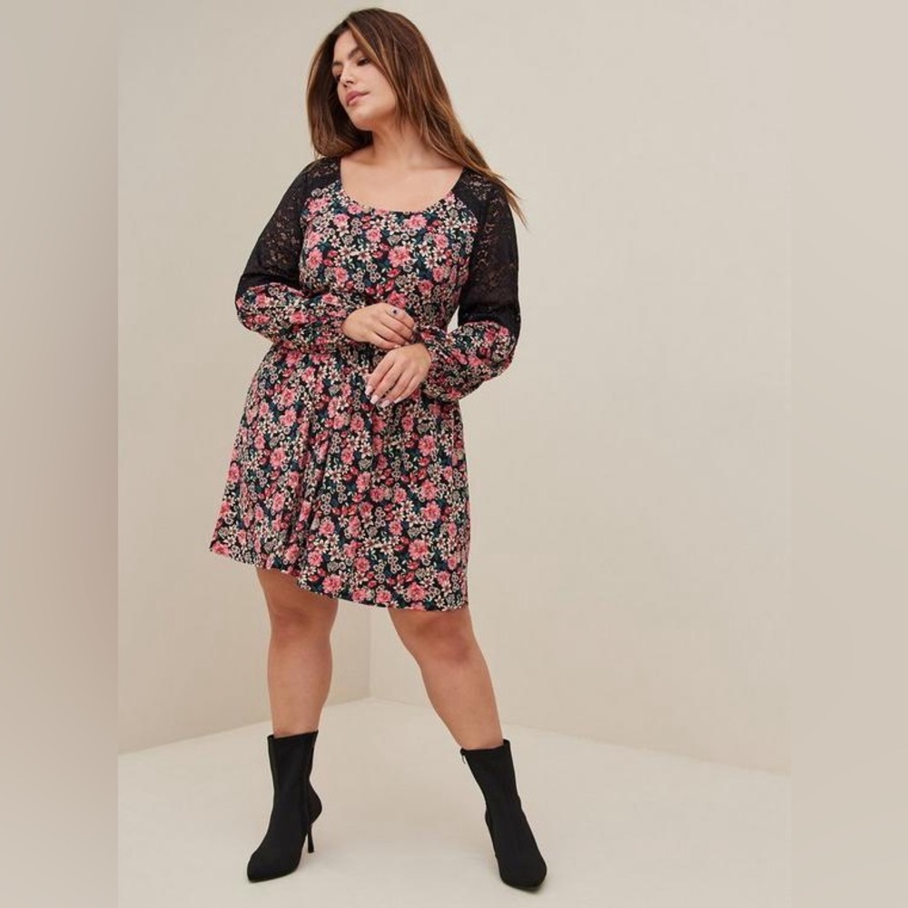 TORRID 3X Mini Challis Tiered Dress NWOT